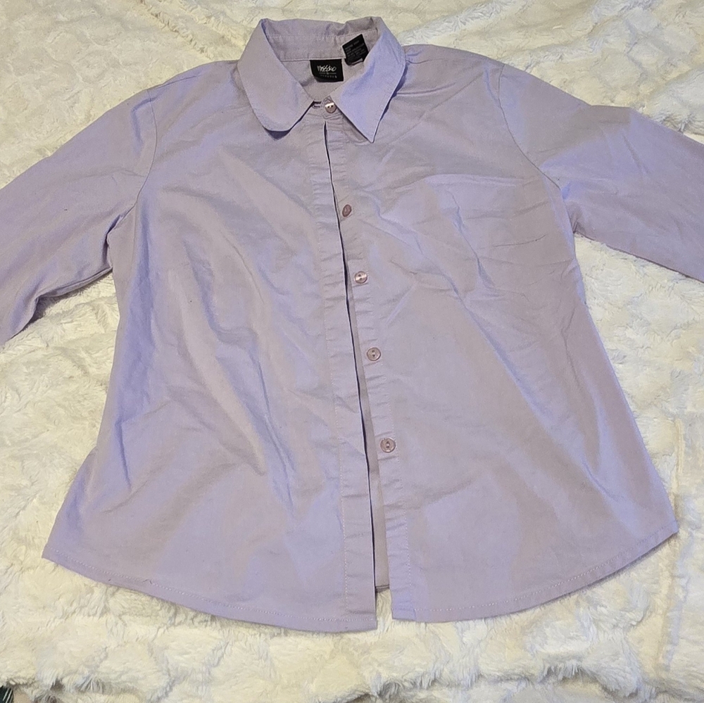Lavender Stretch Button-Up Shirt